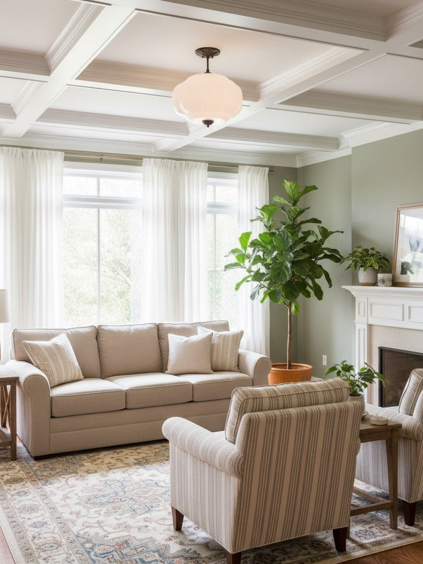 Lampa wisząca w kształcie dyni w stylu vintage, półpłaska, szklana