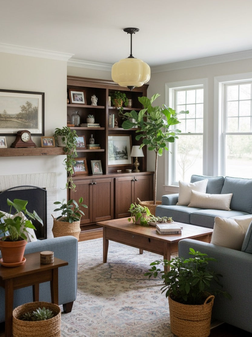 Lampa wisząca w kształcie dyni w stylu vintage, półpłaska, szklana