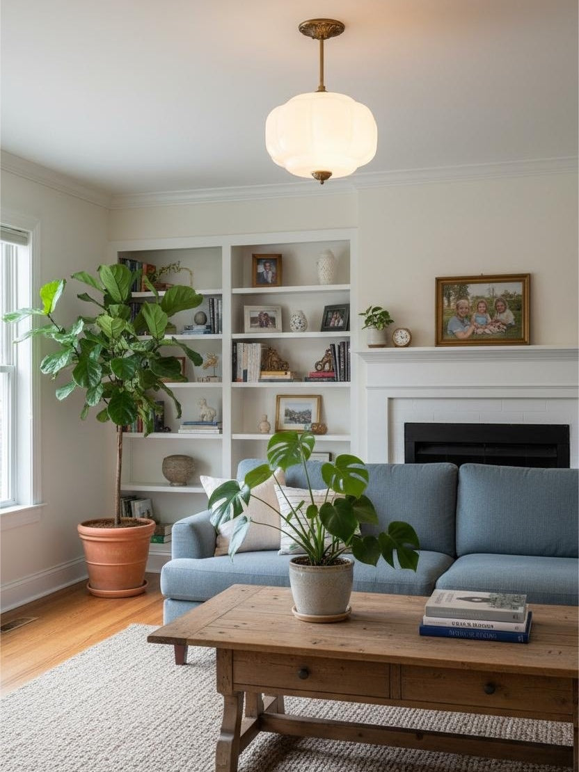 Lampa wisząca w kształcie dyni w stylu vintage, półpłaska, szklana