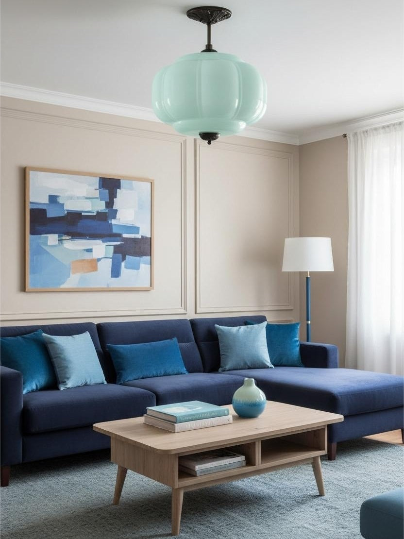 Lampa wisząca w kształcie dyni w stylu vintage, półpłaska, szklana