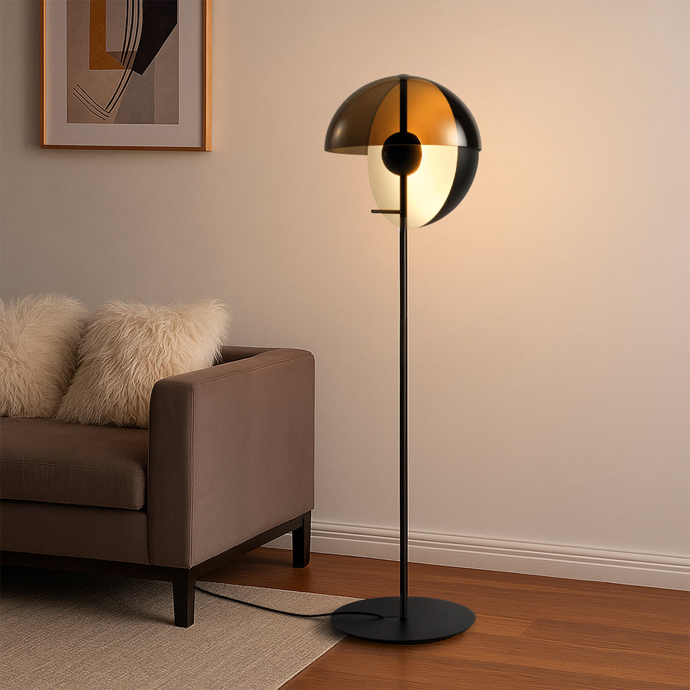 Lampe sur pied moderne en verre fumé – DEL
