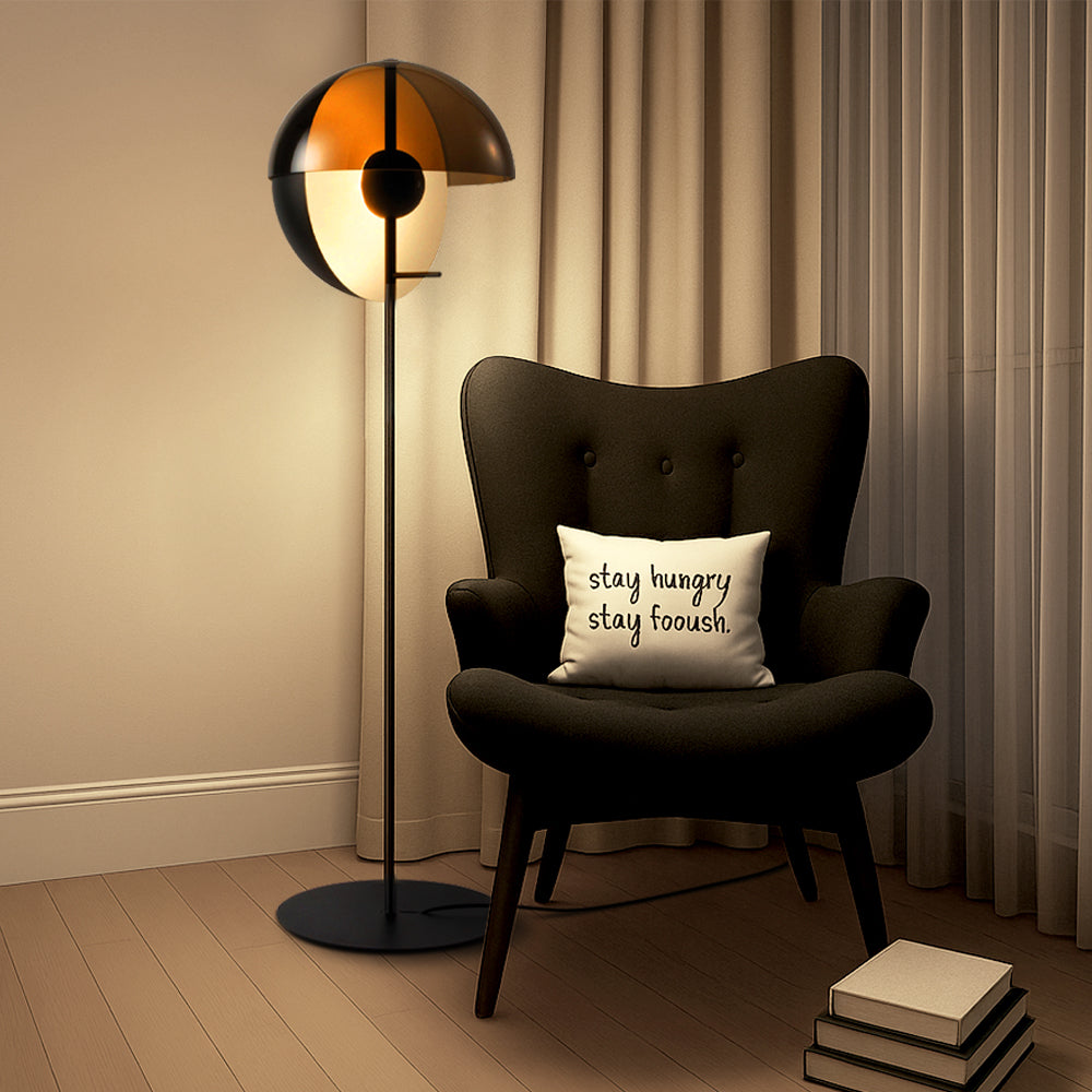 Lampe sur pied moderne en verre fumé – DEL