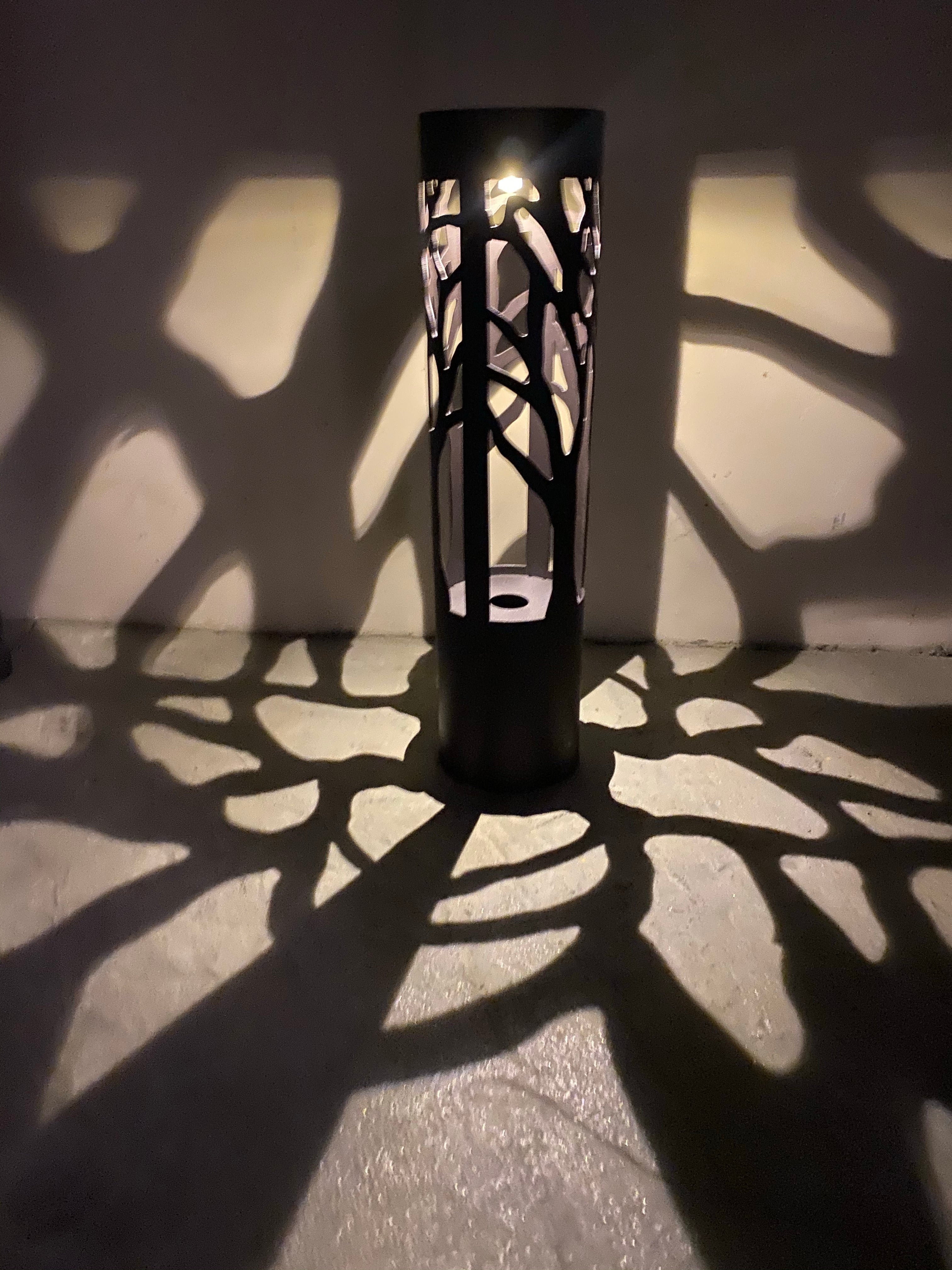 Ensemble solaire de 2 lampes de jardin pour allée en couleur brun