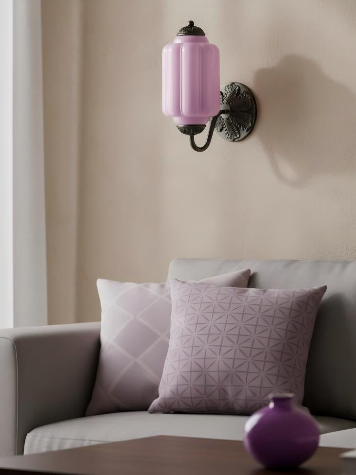 Klasyczna szklana lampa ścienna w kształcie dyni