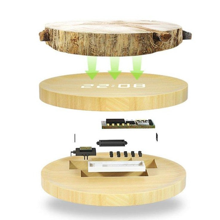 Okrągły zegar ścienny LED z datą i temperaturą