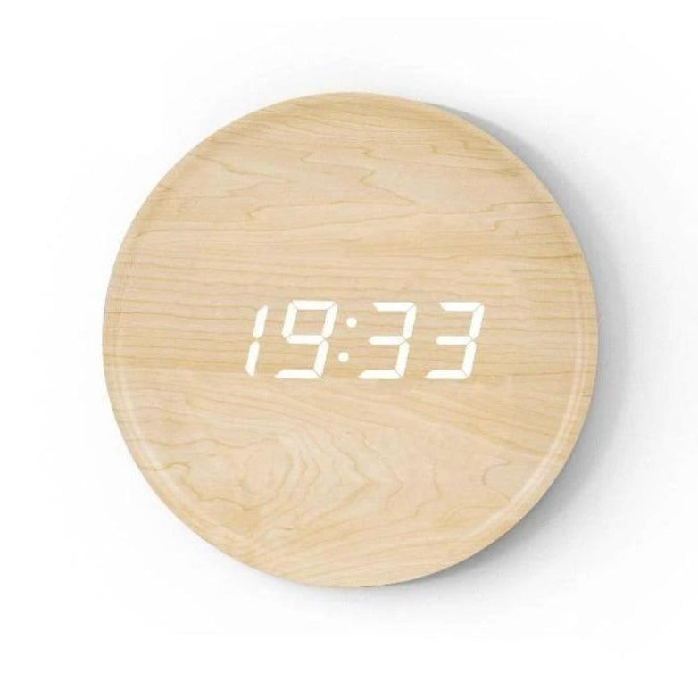 Okrągły zegar ścienny LED z datą i temperaturą