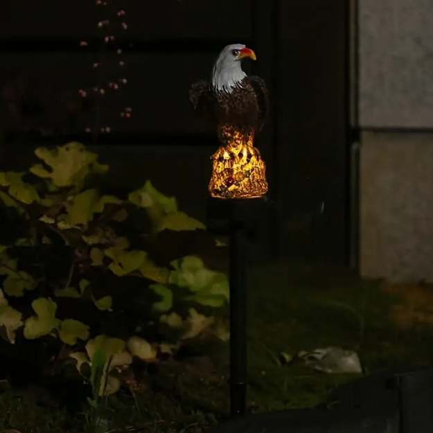 Lampe solaire de jardin avec figurine d'oiseau LED