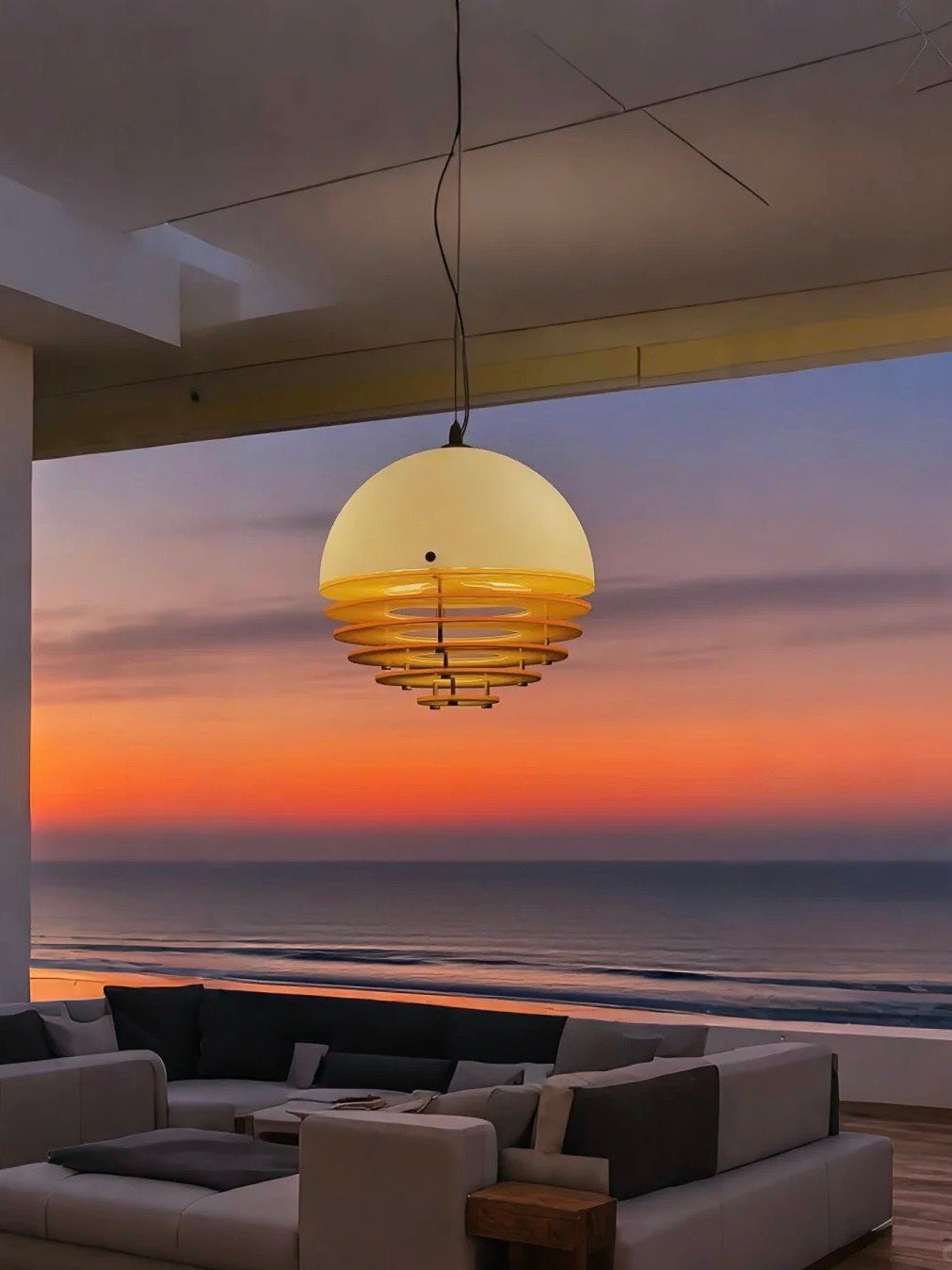 Moderne hanglamp Sunset met lamp in Bauhaus-stijl