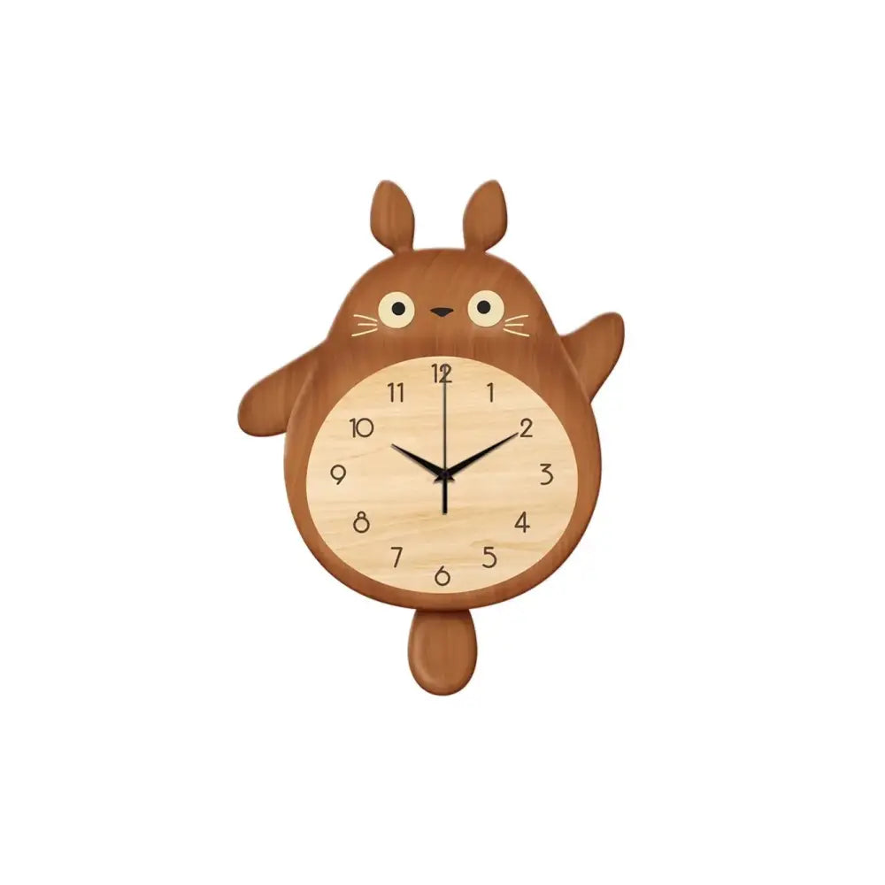 Drewniany zegar ścienny zwierzątko z wahadłem
