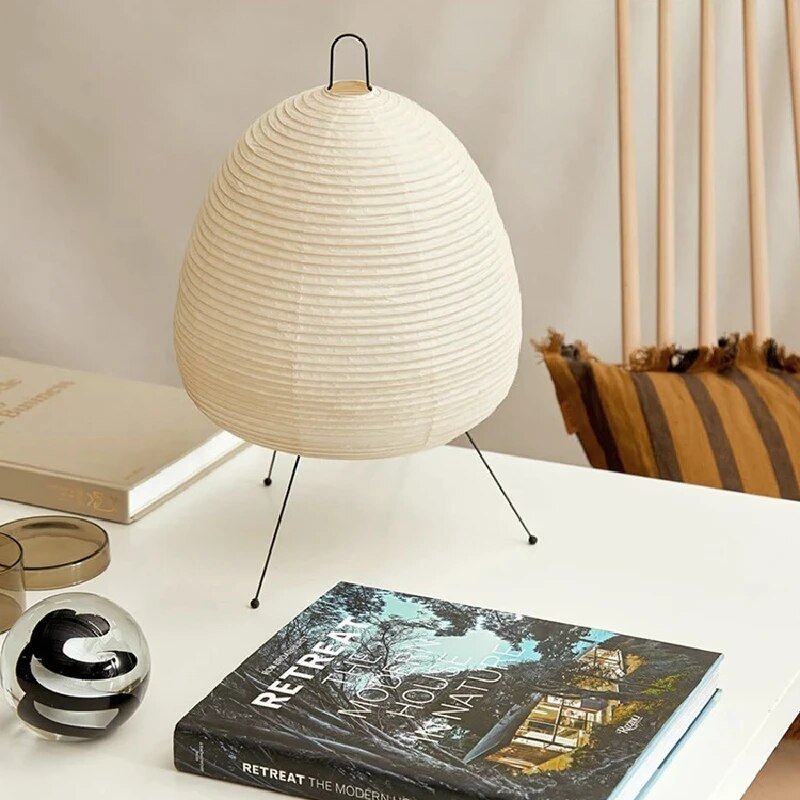 Lampe de table de style japonais avec éclairage DEL